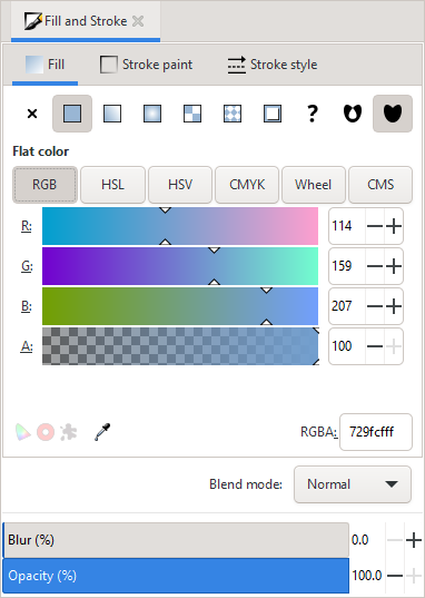 En ljusblå färg i RGB-färgrymden